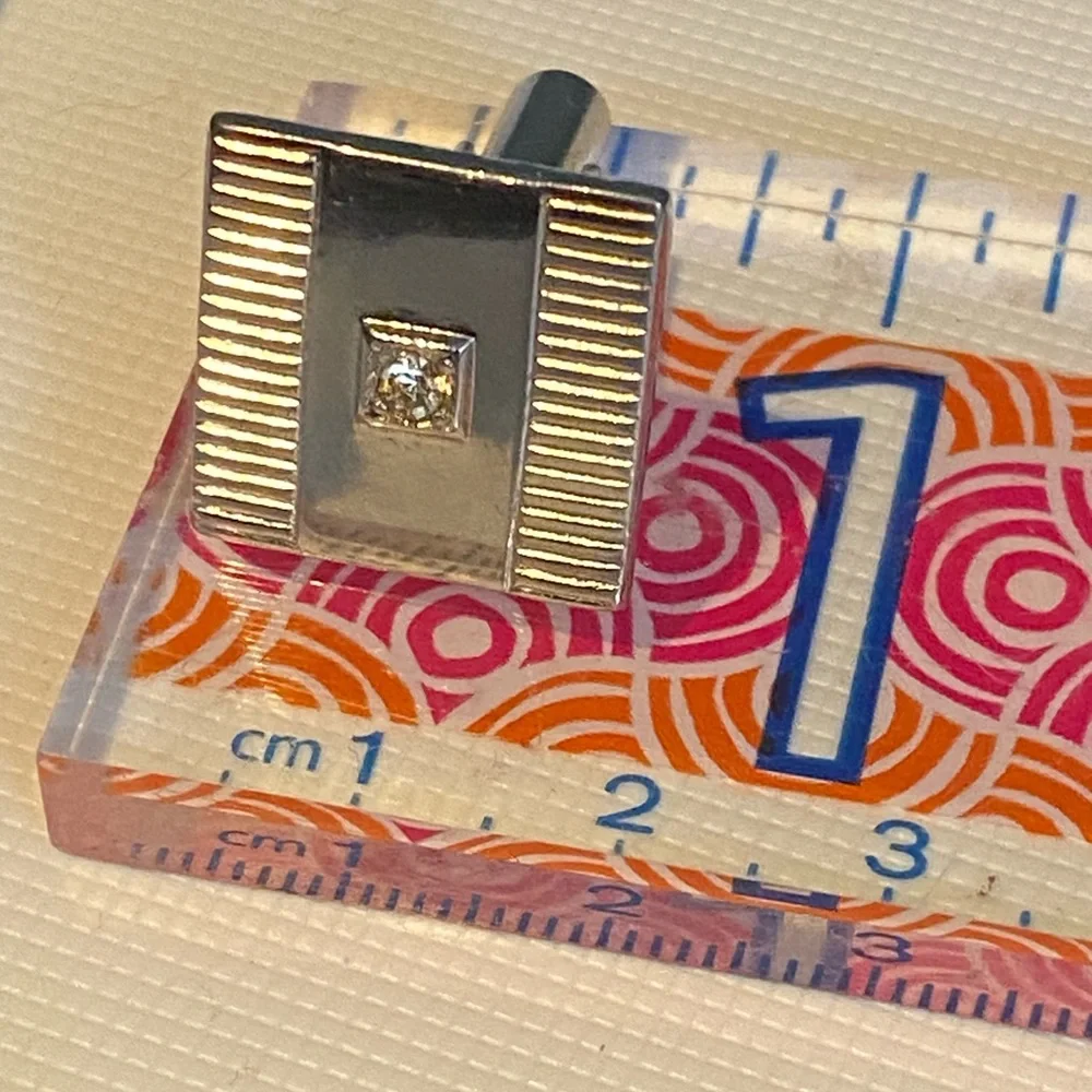 Vintage Silver Tone Square Cufflinks / Cuff Links